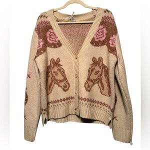 New Anthropologie Haute Hippie Western Horse
Button Cardigan Size XS